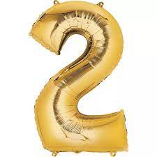 34 Gold Number 2 Balloon Gold Number Balloons Number Balloons Foil Number Balloons