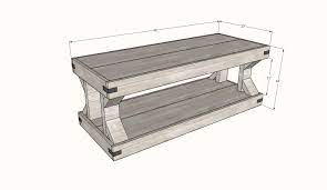 Here's a rustic coffee table plan that is built out of solid wood and looks great with any style of decor you have. Coffee Table Modern Farmhouse Collection Ana White