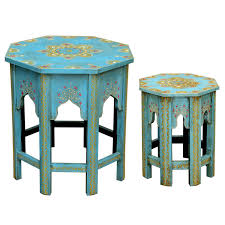The side table can fit into small spaces near your sofas or bed. Oriental Side Tables Set Saada Blue M L Casa Moro