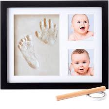 Buy Baby Handprint Kit By Little Hippo No Mould Baby Picture Frame Non Toxic Clay Baby Footprint Kit Perfect For Baby Boy Gifts And Baby Girls Gifts Black Standard Online In