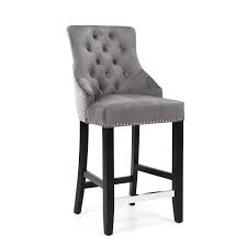 Lion head knocker brushed velvet grey dining chair steel legs. Rocco Blue Brushed Velvet Buttoned Back Bar Stool Shankar Rocco