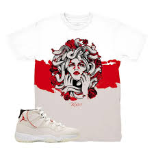 Red Black And White Jordan 11 Shirt Jordan 11 Platinum Tint Medusa Roses Shirt Jordan 11 Jordan 11 Outfit Shirts
