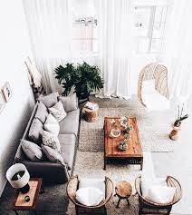 Living Room With Hanging Chair And Neutral Colors Living Room Scandinavian Room Inspiration House Interior