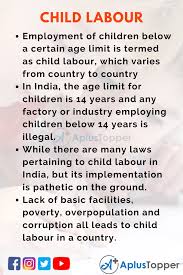 They can select any of the given speeches. 10 Lines On Child Labour For Students And Children In English A Plus Topper
