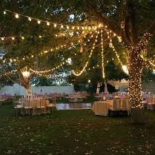 With the right landscape lighting, your home's front yard and backyard can keep shining long after the sun does down. 30 Budget Friendly Backyard Wedding Ideas Wedding Backyard Reception Outdoor Wedding Reception Backyard Wedding