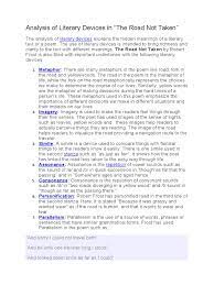 Maybe you would like to learn more about one of these? Analysis Of Literary Devices In The Road Not Taken Metaphor Poetry