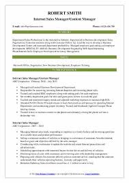 Internet Sales Manager Resume Samples Qwikresume