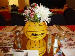 Water Polo Banquet Centerpieces We Used The Old Balls And Just Sharpied The Lines And Name Water Polo Gifts Water Polo Water Polo Team