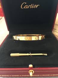 Authentic Cartier Love 18k Yellow Gold Bangle Bracelet With Screwdriver Size 16 Cartier Love Bracelet Yellow Gold Bangle Love Bracelets