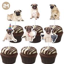Throwing a pug party is so much fun. Pug Cupcake Toppers Puppy Dog Theme Cake Decorations Birthday Party Topper For Children Amazon Com Grocery Gourmet Food