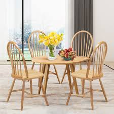 Black wood windsor dining chair. Topbuy Set Of 2 Windsor Chairs Wood Armless Dining Room Spindle Back Kitchen Natural