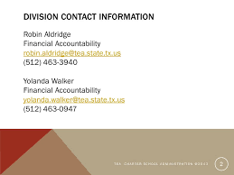 Financial Accountability System Resource Guide Fasrg And Charter First Robin Aldridge And Yolanda Walker Tea Charter School Administration C Ppt Download