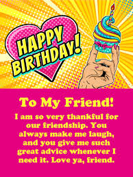 Thankful For Our Friendship Happy Birthday Card For Friends Birthday Greeting Cards By Davia Birthday Cards For Friends Happy Birthday Wishes Messages Birthday Wishes For Friend