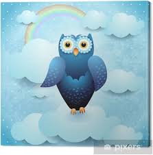 Owl In The Sky Fantasy Illustration Canvas Print Pixers We Live To Change