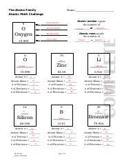 Atomic structure bohr model worksheet.fill in the chart with the needed information.use the periodic table. Kami Export Atom Bohr Isotopes Hw 1 1 The Atoms Family Atomic Math Challenge O Oxygen 15 999 Atomic Number Equals The Number Of Atomic Number Course Hero