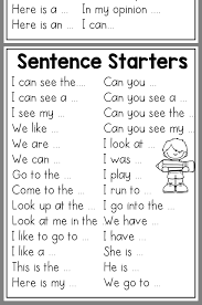 Sentence Starter Printouts Education Kindergarten Writing Writing Lessons First Grade Writing Teaching Kindergarten Writing