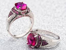 Bixbite Red Beryl Rhodolite Garnet And Zircon Ring Jtv Com Red Beryl Beryl Ring Zircon Ring