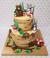 Woodlands Baby Shower Cake Buttercream Cake With Fondant Animals Baby Shower Cakes Shower Cakes Baby Shower Desserts
