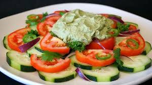 Georgian Tomato Cucumber And Onion Salad With Walnut Dressing Recipe Walnut Salad Salad Georgian Cuisine