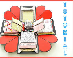 Score a piece of 7½x7½in cardstock at 2½ and 5in on both sides. Anniversary Explosion Gift Box For Boyfriend Girlfriend Etsy Diy Exploding Box Exploding Box Card Exploding Gift Box