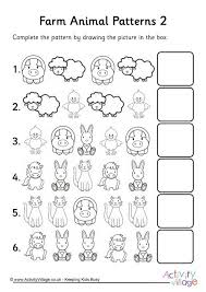 Farm Animal Patterns 2 Pattern Worksheet Animal Worksheets Stuffed Animal Patterns