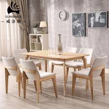 Dining tables can be square, rectangular, round, and oval and come in many sizes. Scandinavian Modern Designs Dining Room Furniture Solid Wood Dining Table Set 6 Chairs China Dining Chair Wooden Dining Table Made In China Com