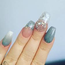 Aquarium Nails Acrylic Ombre Aqua Nail French Grey And Glitter I Love These Too Much French Nails Nails Aqua Nails