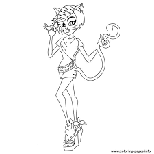 Among the monster high dolls there's first abbey bominable , a daughter of yeti with blue skin and violet eyes , with two sharp fangs and whose favorite dish is the yak cheese and pancakes. Monster High Toralei Stripe Coloring Pages Printable