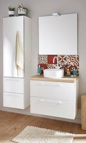 Meuble De Salle De Bains Simple Vasque L 75 X H 58 X P 48 Cm Blanc 3d Remix Meuble Colonne Salle De Bain Meuble De Salle De Bain Meuble Salle De Bain Leroy