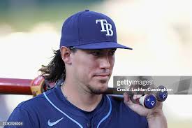 Chandler Simpson of the Tampa Bay Rays bats in the top of the eighth...  News Photo