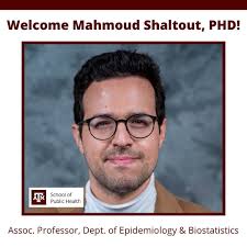 Welcome Mahmoud Shaltout to A&M's School of Public Health! He comes to A&M  from American University in Cairo, Egypt! 👍 #TAMUSPH #TAMUHealth  #12thForHealth