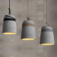 Grey Concrete Pendant Light Industrial Style Ceramic Pendant Lamp Caracole Industrial Led Lighting Concrete Material