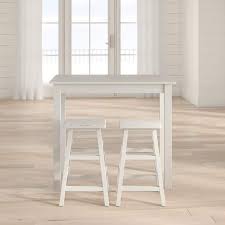 Beachcrest Home Waquoit 3 Piece Pub Table Set Pub Table Sets Small Dining Table Small Dining Table Set