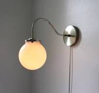 Polished Nickel Wall Sconce Lamp, Frosted White Glass Bubble ...