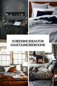White linen sheets and a wool throw are just what you need to achieve the minimalist look. 35 Awesome Bedding Ideas For Masculine Bedrooms Digsdigs