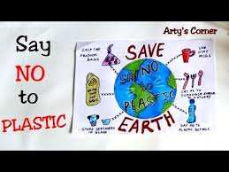 Say No To Plastic Stop Plastic Pollution Poster Drawing For School How To Draw Save Earth Youtube Poster Drawing Plastic Pollution Poster On Pollution