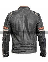 Vintage Black Motorcycle Cafe Racer Distressed Leather Jacket Cafe Racer Jacket Mens Leather Jacket Biker
