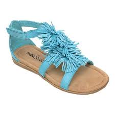 girls minnetonka eloise fringe sandal size 10 m turquoise