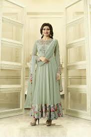 Mint floral embroidered peplum anarkali. 15 Anarkali Suits For The Wedding Season