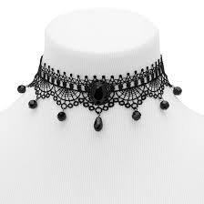 How do you make a flower choker out of cord? Beaded Lace Choker Necklace Black Claire S