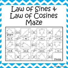 Law Of Sines And Law Of Cosines Maze Pythagorean Theorem Teaching Geometry Law Of Sines