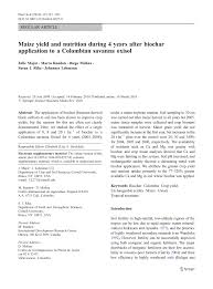 Yo no ando a esa velocidad. Pdf Major J Rondon M Molina D Riha Sj Lehmann J Maize Yield And Nutrition During 4 Years After Biochar Application To A Colombian Savanna Oxisol Plant Soil 333 117 128