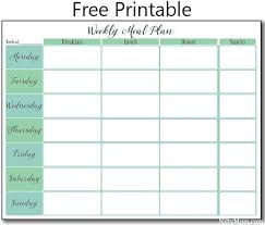 Printable Weekly Meal Plan Meal Planning Pinterest
