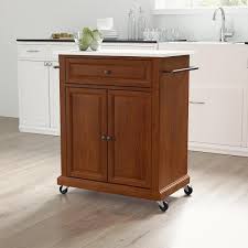 This cart is absolutely gorgeous!!! Crosley Furniture Cherry Portable Kitchen Cart With Granite Top Kf30020ech The Home Depot