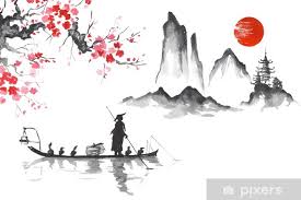 We hope you enjoy our growing collection of hd images to use as a background or home screen for. Japan Traditional Japanese Painting Sumi E Art Man With Boat Blackout Window Curtain Pixers We Live To Change