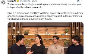 OpenAI推出Deep Research 回答人類終極考試準確率遠超DeepSeek