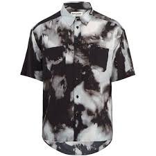 Black And White Tie Dye Shirt Womens Saint Laurent Short Sleeved Tie Dye Silk Shirt 990 Liked On Polyvore Featuring Men S Fashion Men S Cl Slim Fit Mens Shirts Silk Shirt Men Mens Slim Shirt