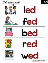 Ed Word Family Word Wall Cvc Words Kindergarten Phonics Words Word Families