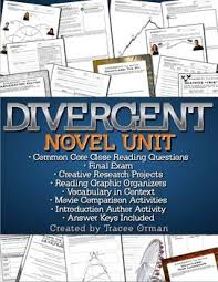 Divergent Novel Unit Bundle Common Core Aligned Editable Novel Units Vocabulary In Context The Unit