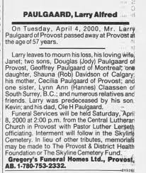 Obituary for Larry Alfred PAULGAARD (Aged 57)